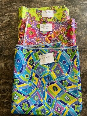 Bright Floral & Geometric Cotton Fabric Bundle - Blue, Purple, Lime